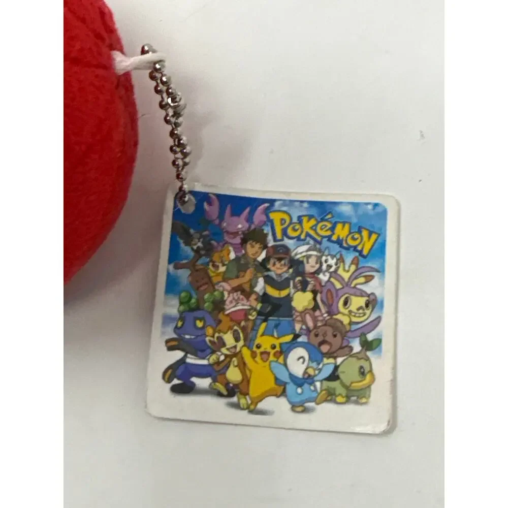 Vintage Pokemon Pokeball Plush Keychain Ash Pikachu Japan Bag Charm Rare 2000s